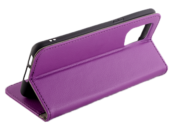 Synthetic Leather Wallet Case with Stand for OPPO Find X5 Pro - Purple