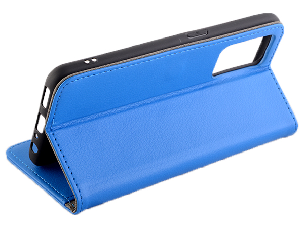 Synthetic Leather Wallet Case with Stand for OPPO Find X5 Lite 5G - Blue