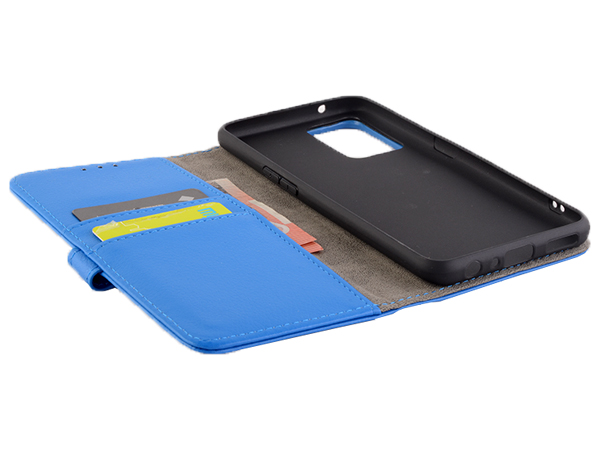 Synthetic Leather Wallet Case with Stand for OPPO Find X5 Lite 5G - Blue