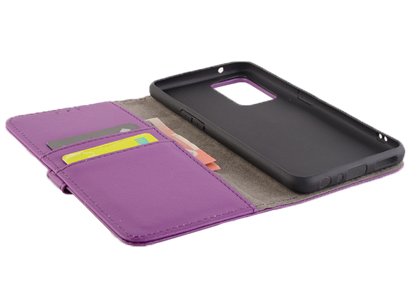Synthetic Leather Wallet Case with Stand for OPPO Find X5 Lite 5G - Purple