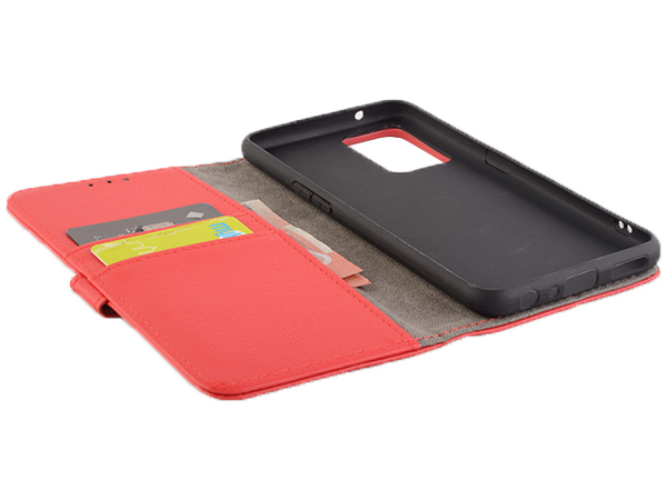 Synthetic Leather Wallet Case with Stand for OPPO Find X5 Lite 5G - Red