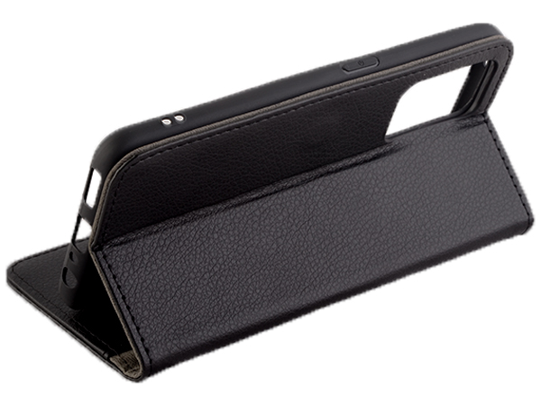 Synthetic Leather Wallet Case with Stand for OPPO Find X5 Lite 5G - Black