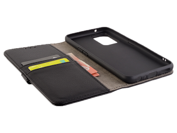 Synthetic Leather Wallet Case with Stand for OPPO Find X5 Lite 5G - Black