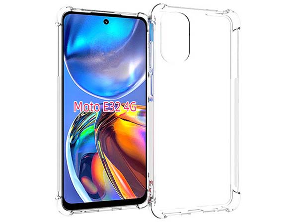 Gel Case with Bumper Edges for Motorola Moto E32 - Clear Soft Cover