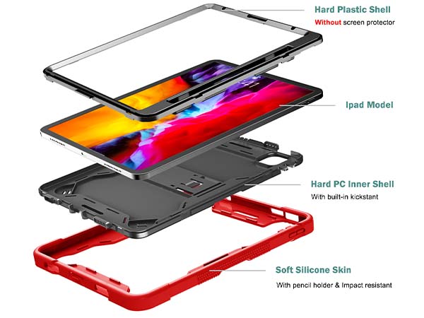 Impact Case for the iPad Pro 11 1st / 2nd / 3rd Generation - Red/Black