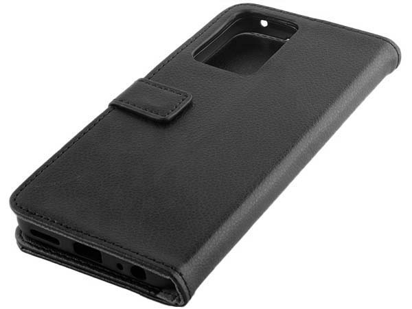 Synthetic Leather Wallet Case with Stand for vivo Y55 5G - Black Leather Wallet Case