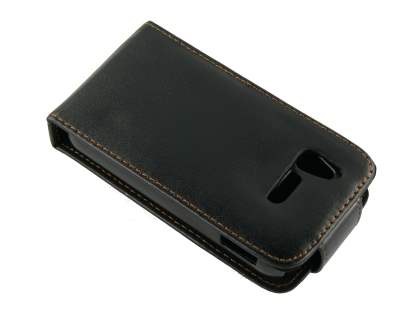 Synthetic Leather Flip Case for LG KM900 - Black