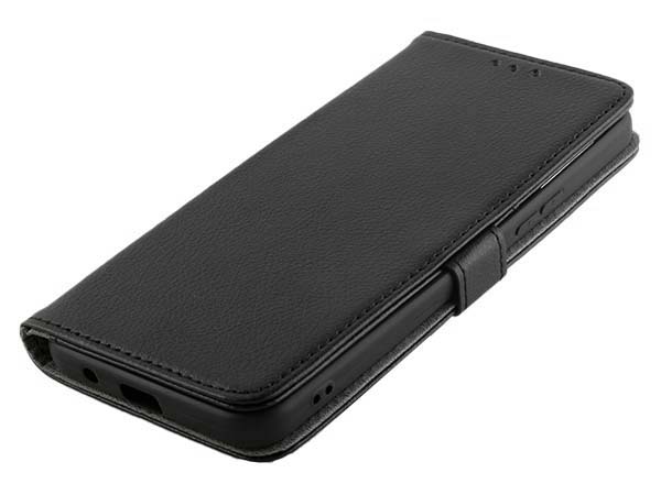 Synthetic Leather Wallet Case with Stand for Nokia C21 Plus - Black