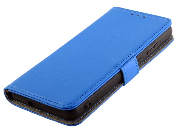 Synthetic Leather Wallet Case with Stand for Nokia C01 Plus - Blue