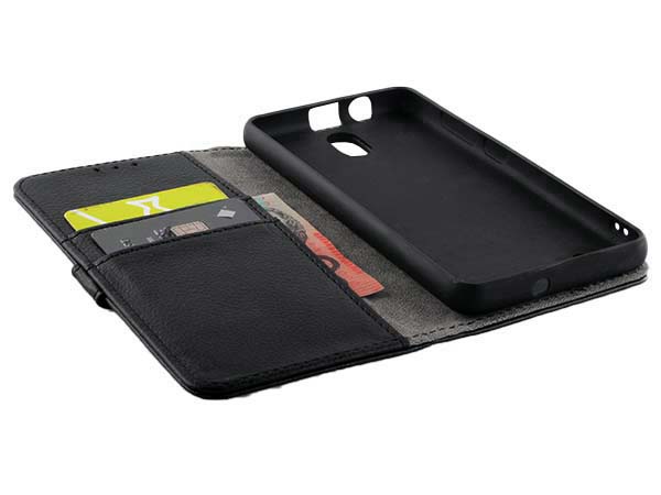 Synthetic Leather Wallet Case with Stand for Nokia C01 Plus - Black