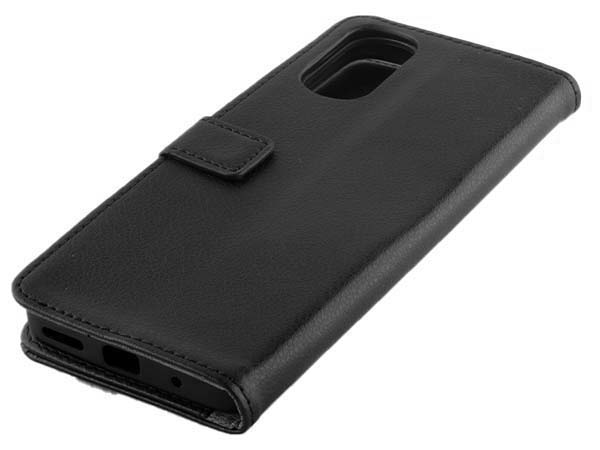 Synthetic Leather Wallet Case with Stand for Motorola Moto E32 - Black Leather Wallet Case