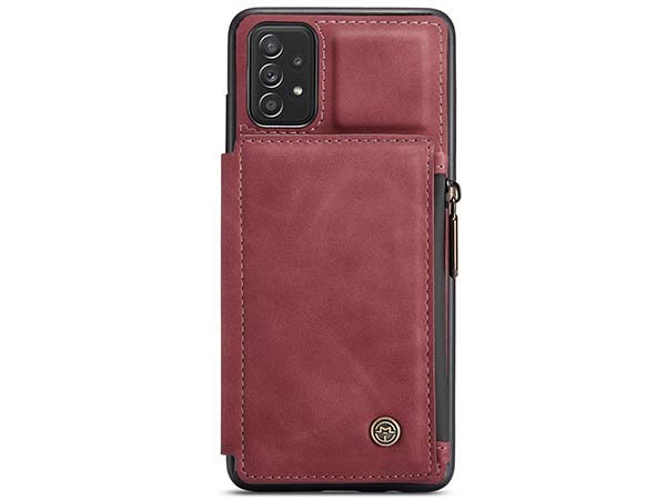 CaseMe Synthetic Leather Case with Back Zipper Pocket for Samsung Galaxy A33 - Blush