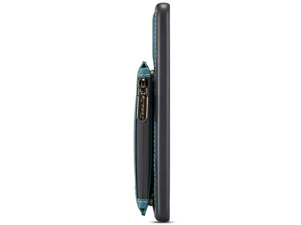 CaseMe Synthetic Leather Case with Back Zipper Pocket for Samsung Galaxy A33 - Teal