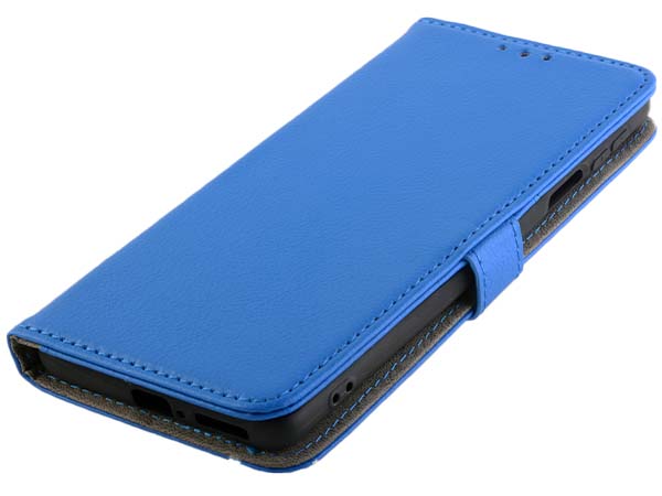 Synthetic Leather Wallet Case with Stand for Motorola Edge 30 Pro - Blue