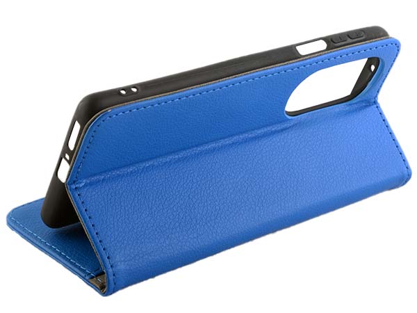 Synthetic Leather Wallet Case with Stand for Motorola Edge 30 Pro - Blue