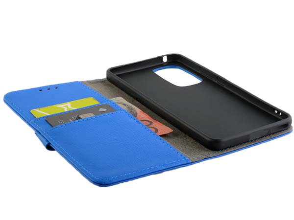 Synthetic Leather Wallet Case with Stand for Motorola Edge 30 - Blue