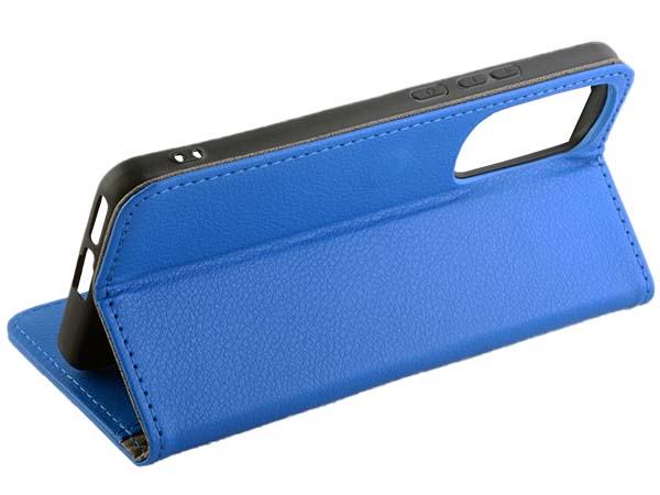Synthetic Leather Wallet Case with Stand for Motorola Edge 30 - Blue