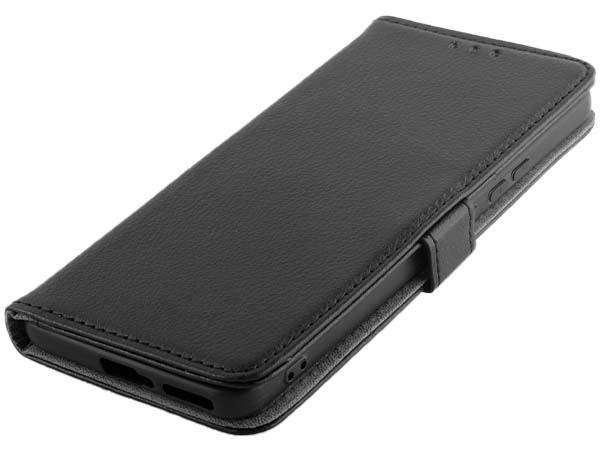 Synthetic Leather Wallet Case with Stand for Motorola Edge 30 - Black