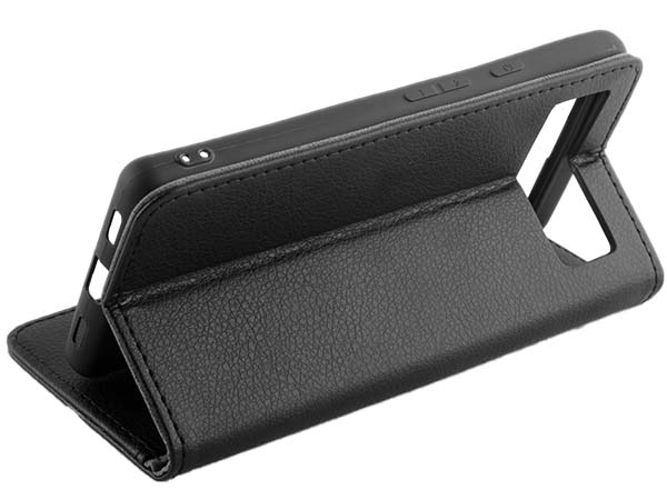 Synthetic Leather Wallet Case with Stand for Google Pixel 6a - Black
