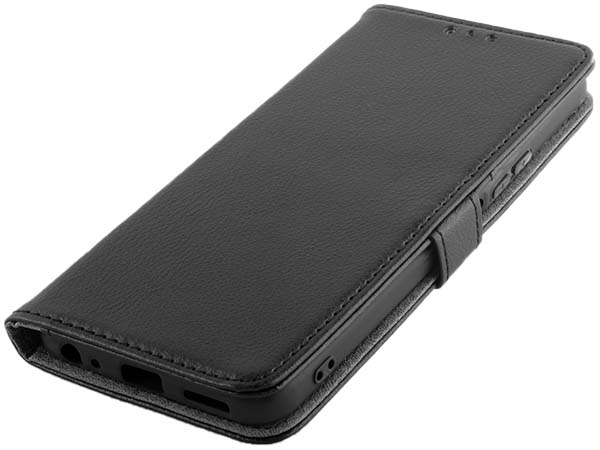 Synthetic Leather Wallet Case with Stand for vivo Y55 5G - Black