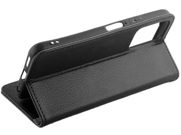 Synthetic Leather Wallet Case with Stand for vivo Y55 5G - Black