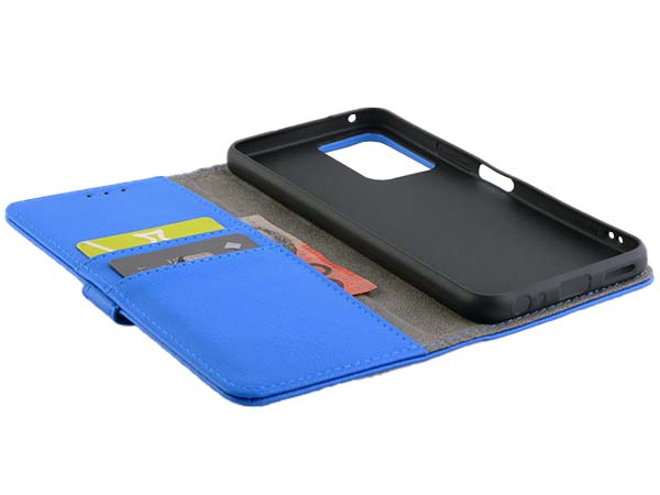 Synthetic Leather Wallet Case with Stand for vivo Y55 5G - Blue