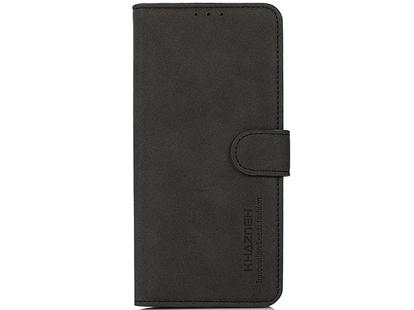 Khazneh Retro Synthetic Leather Wallet Case for Samsung Galaxy Xcover6 Pro - Charcoal Leather Wallet Case