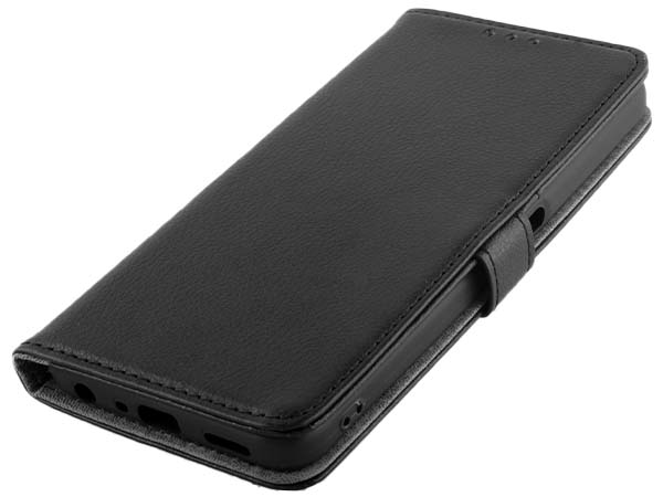 Synthetic Leather Wallet Case with Stand for OPPO A77 (2022) - Black