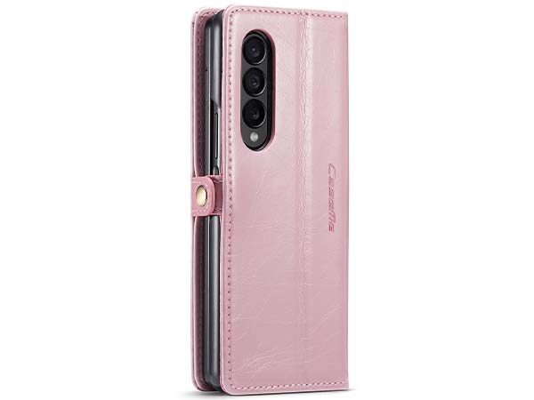 CaseMe Slim Synthetic Leather Wallet Case with Stand for Samsung Galaxy Z Fold4 - Light Pink