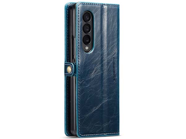 CaseMe Slim Synthetic Leather Wallet Case with Stand for Samsung Galaxy Z Fold4 - Teal