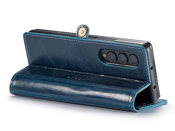 CaseMe Slim Synthetic Leather Wallet Case with Stand for Samsung Galaxy Z Fold4 - Teal
