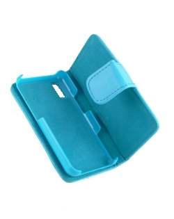 F480 Side Synthetic Leather Flip Case - Blue