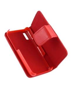 F480 Side Synthetic Leather Flip Case - Red