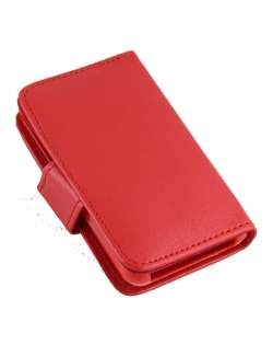 F480 Side Synthetic Leather Flip Case - Red