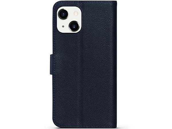 Premium Leather Wallet Case for Apple iPhone 14 - Midnight Blue Leather Wallet Case