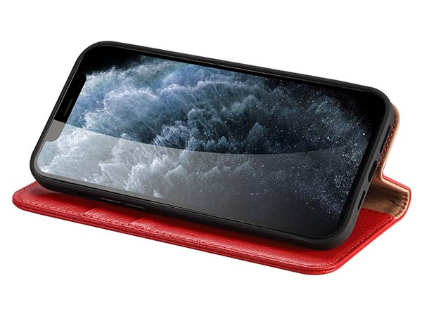 Premium Leather Wallet Case for Apple iPhone 14 - Red