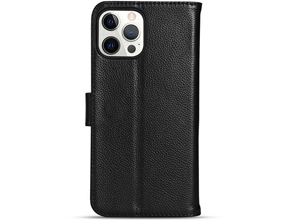 Premium Leather Wallet Case for Apple iPhone 14 Pro Max - Black Leather Wallet Case