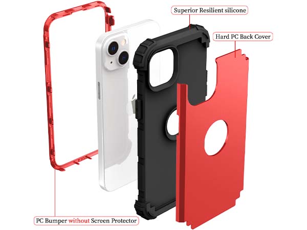 Defender Case for iPhone 14 - Red