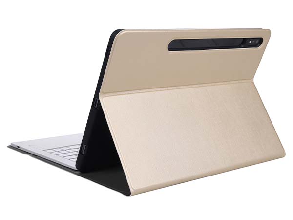 Keyboard and Case for Samsung Galaxy Tab S7 FE - Gold