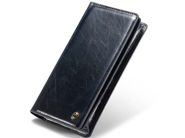 CaseMe Slim Wallet With Mobile Pouch - Blue/Black Leather Wallet Pouch