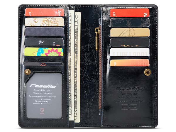CaseMe Slim Wallet With Mobile Pouch - Blue/Black