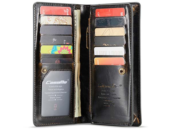 CaseMe Slim Wallet With Mobile Pouch - Dark Brown