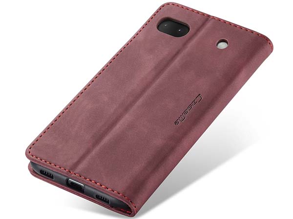 CaseMe Slim Synthetic Leather Wallet Case with Stand for Google Pixel 6a - Burgundy