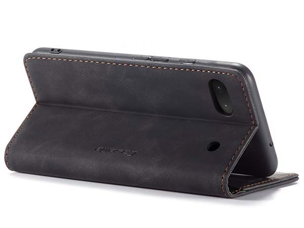 CaseMe Slim Synthetic Leather Wallet Case with Stand for Google Pixel 6a - Charcoal