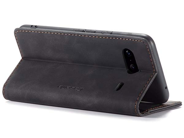 CaseMe Slim Synthetic Leather Wallet Case with Stand for Google Pixel 7 - Charcoal