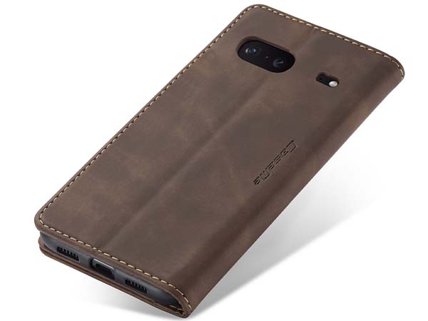 CaseMe Slim Synthetic Leather Wallet Case with Stand for Google Pixel 7 - Chocolate