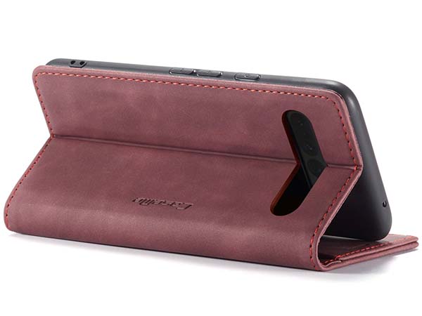 CaseMe Slim Synthetic Leather Wallet Case with Stand for Google Pixel 7 Pro - Burgundy