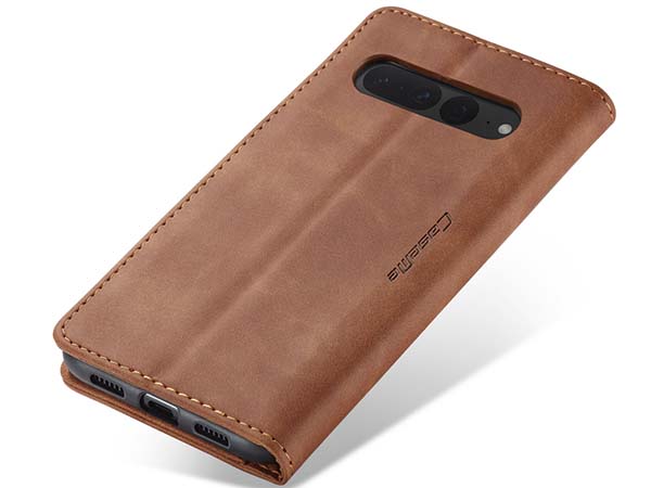 CaseMe Slim Synthetic Leather Wallet Case with Stand for Google Pixel 7 Pro - Tan