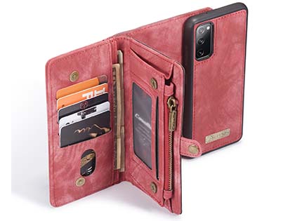CaseMe 2-in-1 Synthetic Leather Wallet Case for Samsung Galaxy S20 FE 5G - Pink/Blush