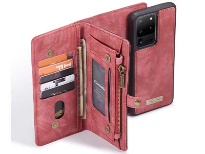 CaseMe 2-in-1 Synthetic Leather Wallet Case for Samsung Galaxy S20 - Pink/Blush